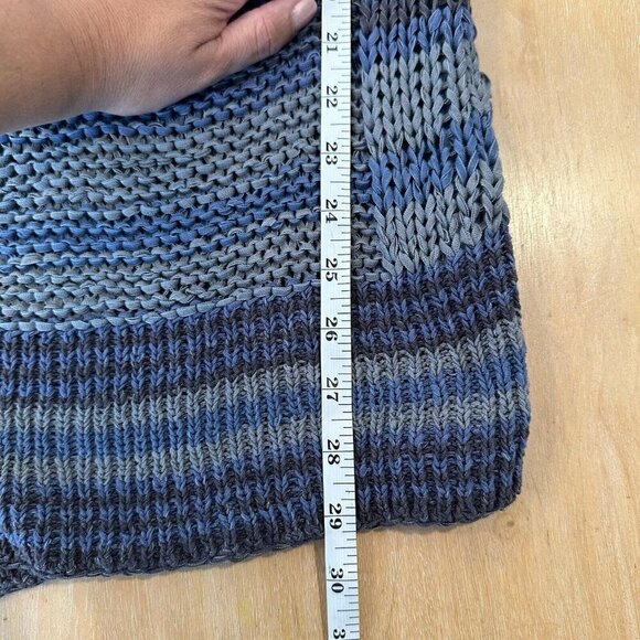 Free People Sweater Womens Small Blue Loose Knit Artsy Crochet Coastal Beachy - Picture 13 of 13